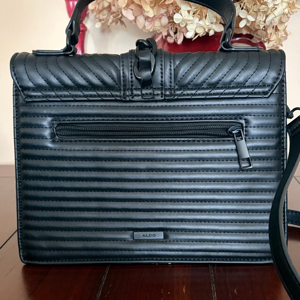 Aldo Black Structured Satchel - Picture 8 of 15